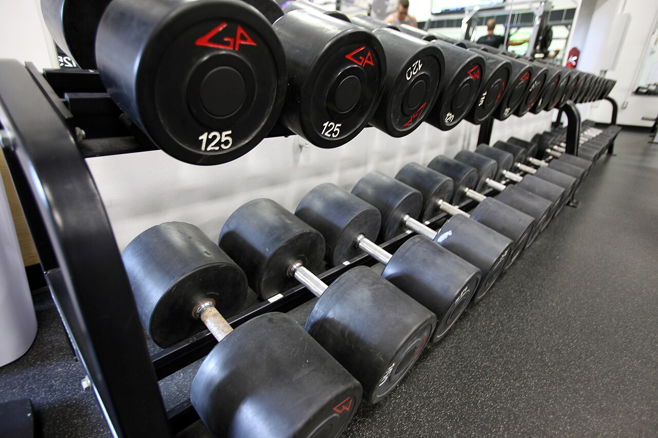 fitness dumbbell gym (foto: Lance Cpl. Jason Jimenez / Public domain, Wikimedia Commons)
