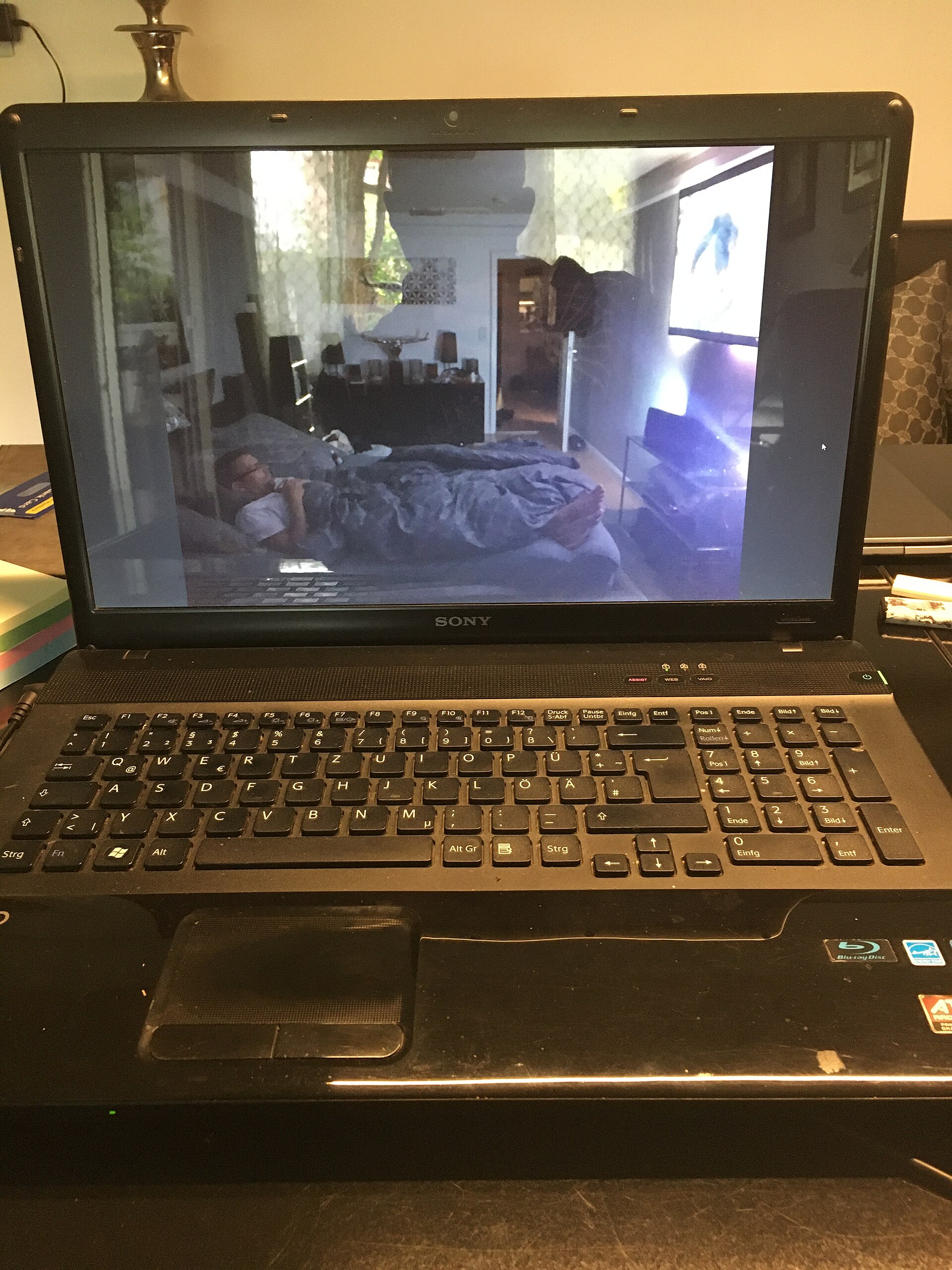 laptop screen video call